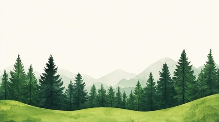 Serene nature landscape mountainous region digital art tranquil environment wide view peacefulness