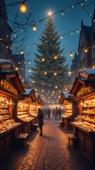 Fototapeta premium Festive Christmas Eve and New Year's Countdown Celebration Scenes