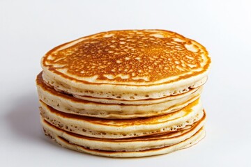 Delicious pancakes stacked on white surface food photography minimalist style