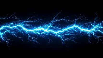 Striking Blue Lightning Bolt with Sharp Edges, electric, discharge, glow, energy