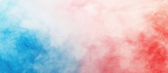 Fototapeta premium Abstract Pastel Gradient Background with Soft Red and Blue Hues, Watercolor Paper Texture, Grainy Effect, and Blurred Edges