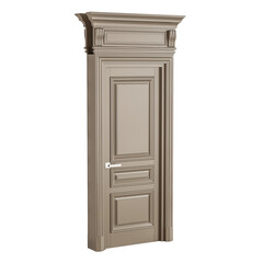 A tall, narrow door with a white frame