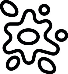 Microscopic amoeba spreading with pseudopods and nucleus moving, creating a dynamic and organic shape