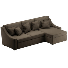 Obraz premium A brown couch with pillows on it