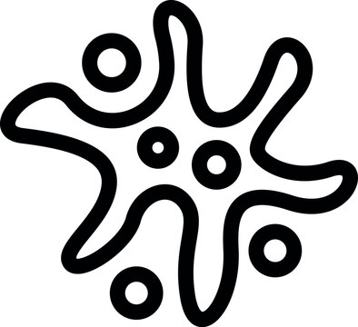 recommend clip art: Simple black and white drawing of an amoeba, bacteria or virus, with an irregular shape resembling a starfish