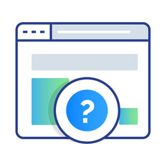Confirm Icon – Web Page with Question Mark, Representing Approval or Action Confirmation