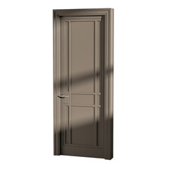 A door with a silver handle and a silver knob