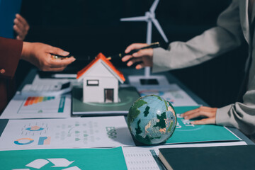 Carbon offset price report CO2 emission. Future growth Net zero waste in ESG ethical SME office...