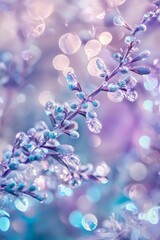 Delicate Purple and Blue Floral Abstract with Bokeh Effect - Soft Ethereal Nature Background for Creative Projects and Designs