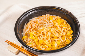 レンジで作る北海道味噌バターラーメン