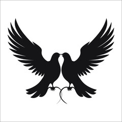 Pigeon Silhouette Bundle Set, Double Pigeon Silhouette