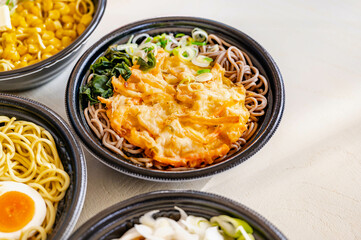 レンジで作るかきあげ蕎麦