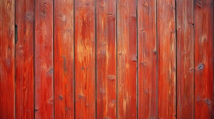 Fototapeta premium Rustic wooden wall texture in vibrant red hues showcasing natural wood grain patterns and smooth surface details