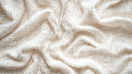 Fototapeta premium Soft, textured white fabric draped elegantly, creating a cozy and inviting atmosphere.