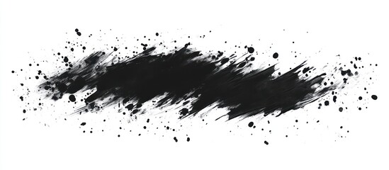 Abstract Black Ink Splash on White Background: A Bold Artistic Expression