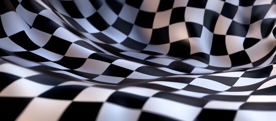 Obraz premium Abstract Checkered Flag: A Stunning Visual of Black and White