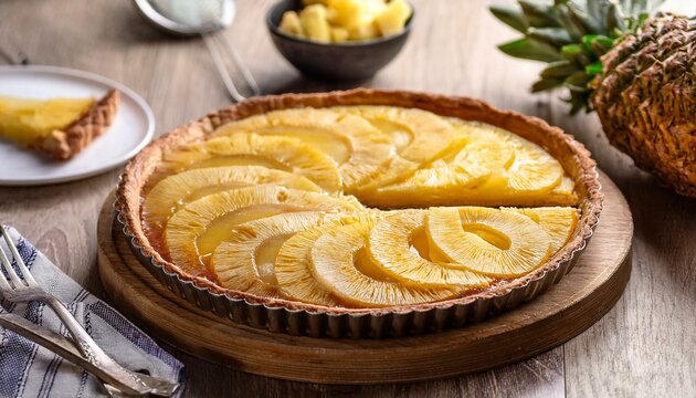 pineapple crostata, AI generated