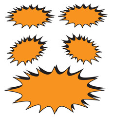 Set sunburst badges. Set of vector starburst, sunburst badges. Simple flat style vintage labels, stickers. Collection star label.