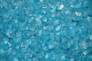 light blue glass crystals reflecting the light, looking like ice crystals in winter