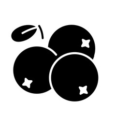 Blueberry Fruit solid icon isolate transparent