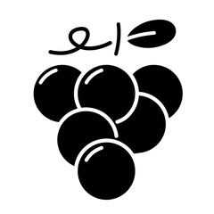 Grape Fruit solid icon isolate transparent