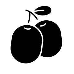 Olive Fruit solid icon isolate transparent