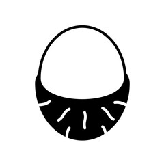 Rambutan Fruit solid icon isolate transparent