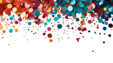 A cheerful background of vibrant confetti adds excitement to your celebration, isolated on transparent background.