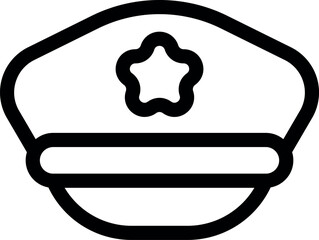 Peaked cap with star badge representing police, security, or sheriff authority, symbolizing law enforcement, order, and protection