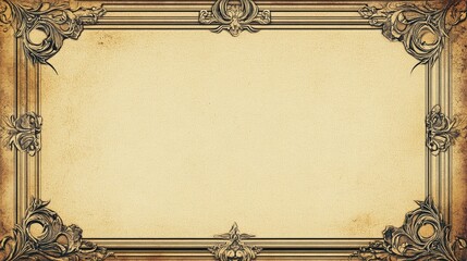 Elegant decorative border blank certificate template suitable for displaying achievements with ornate vintage design elements on a textured background