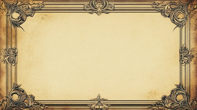 Elegant decorative border blank certificate template suitable for displaying achievements with ornate vintage design elements on a textured background