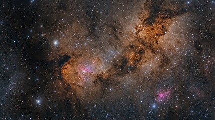 Obraz premium Vibrant cosmic wallpaper depicting a breathtaking starry sky filled with numerous stars, colorful nebulae, and distant galaxies in deep space.