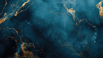 Elegant blue marble texture with intricate gold swirls, creating a sophisticated and stylish backdrop for various design applications.