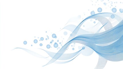 Elegant abstract blue wave design incorporating soft curves and circles, set against a minimalist background, ideal for customizable digital applications.