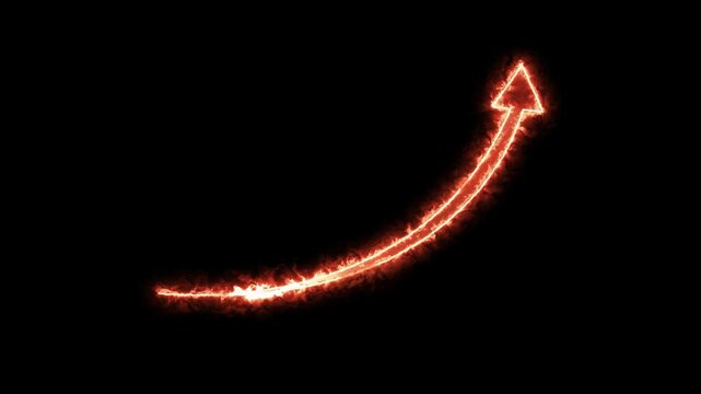 Graph direction arrow animation. Down to up arrow.