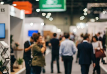 Blurred Crowd at a Trade Show or Convention