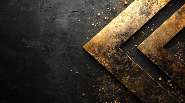 Golden upward arrows on textured black background, featuring a rich, grungy aesthetic with space for customizable text and design elements.