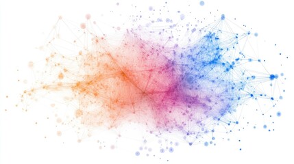 Fototapeta premium Colorful Abstract Data Visualization with Organic Aesthetics Illustrating K Means Clustering Patterns in Shades of Orange, Pink, and Blue