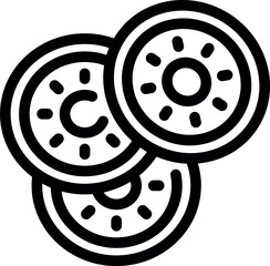 Kiwi slices overlapping, showcasing juicy texture and vibrant green color, perfect for healthy eating and summer vibes