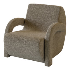 A chair with a curved back and a cushion