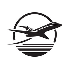 Corporate Jet Silhouette - Professional Vector Plane Icon