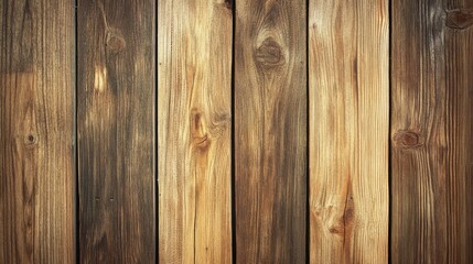 Fototapeta premium A close-up of a rustic wooden wall showcasing varying shades of brown and natural wood grain textures.