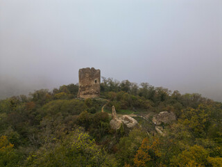 Fantasy tower  in fog