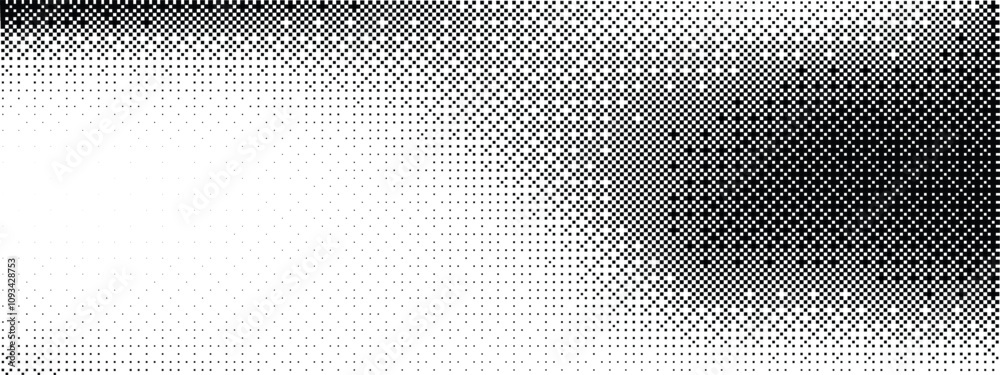 Fototapete pixel dithering gradient. bitmap texture background. black and white random pixels pattern. retro gl