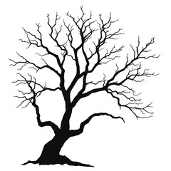 Obraz premium a black and white silhouette of a tree.