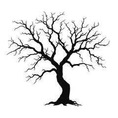 Fototapeta premium a black and white silhouette of a tree.