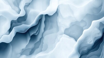 Obraz premium Abstract waves of soft blue and white create a serene, flowing pattern, AI