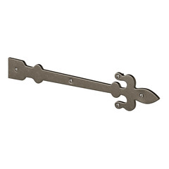 A long, thin piece of metal with a pointed end and a decorative design