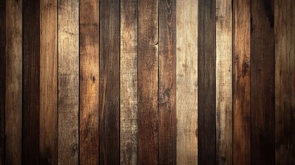 Naklejka premium A rustic wooden wall composed of various shades of brown, showcasing natural textures and patterns.