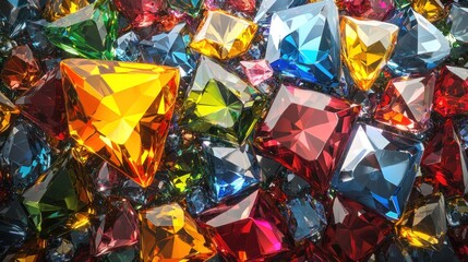 A Pile Of Sparkling Multicolored Gemstones